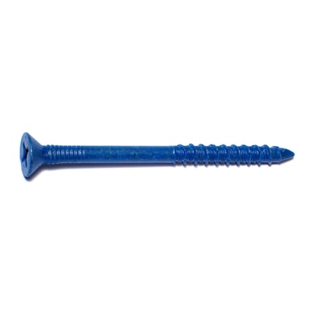 Red Head Tapcon Concrete Screw, 1/4" Dia., Flat, 3 1/4 in L, Steel Blue Ruspert, 100 PK 08135